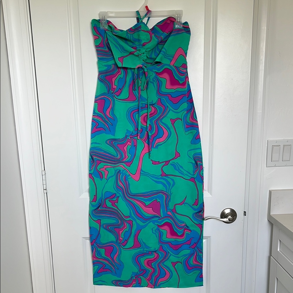 Emerald Green Sheath Halter Dress for Cocktail
